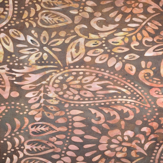 Premium Indonesian Batik Brown Paisley Fabric